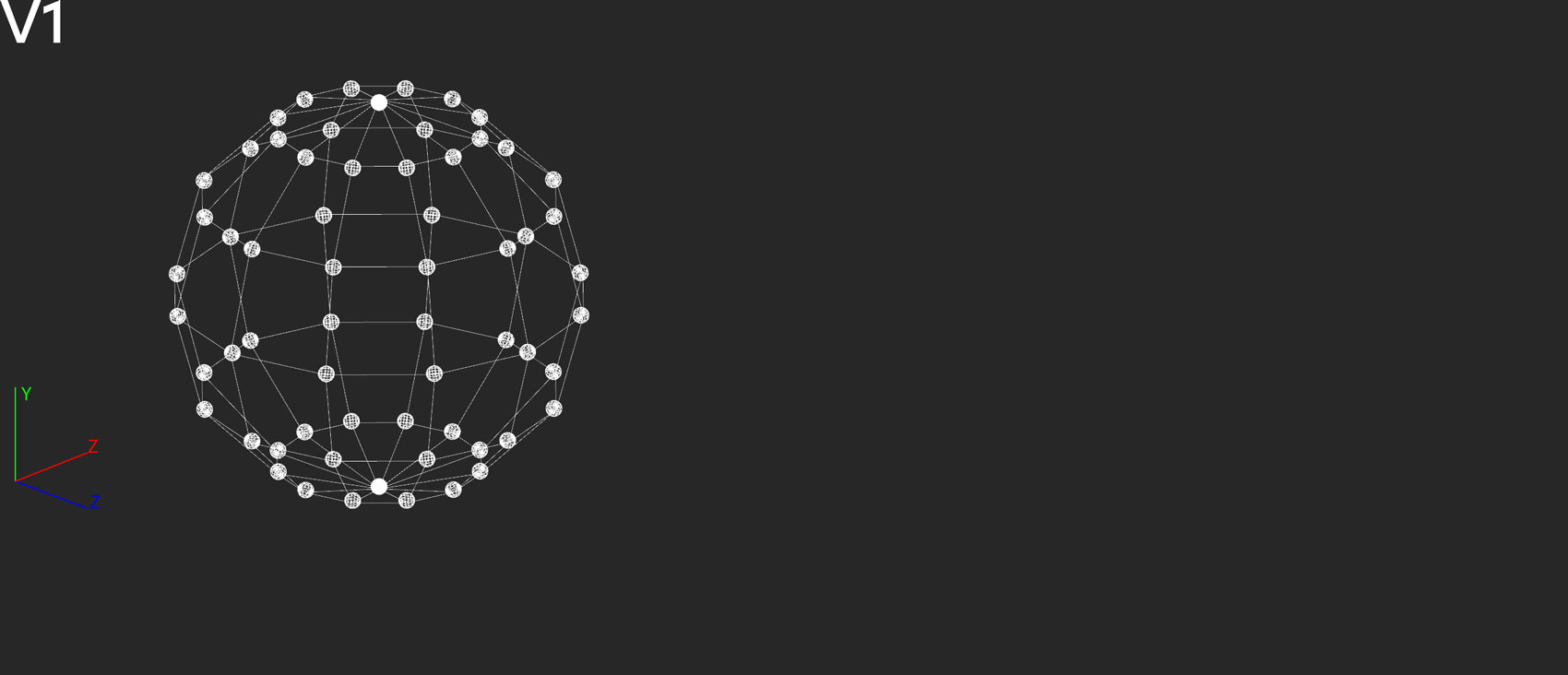 Projection of information from a three-dimensional sphere onto a two-dimensional plane using dimensionality reduction