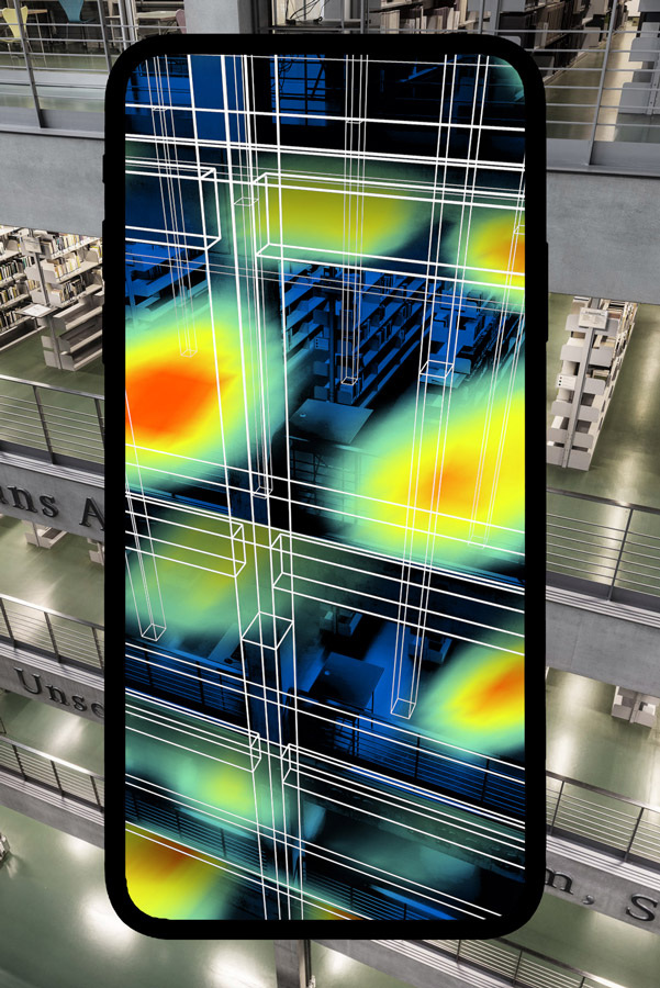 Physical space augmented with embedded digital contents such as 3D images, videos and sound
