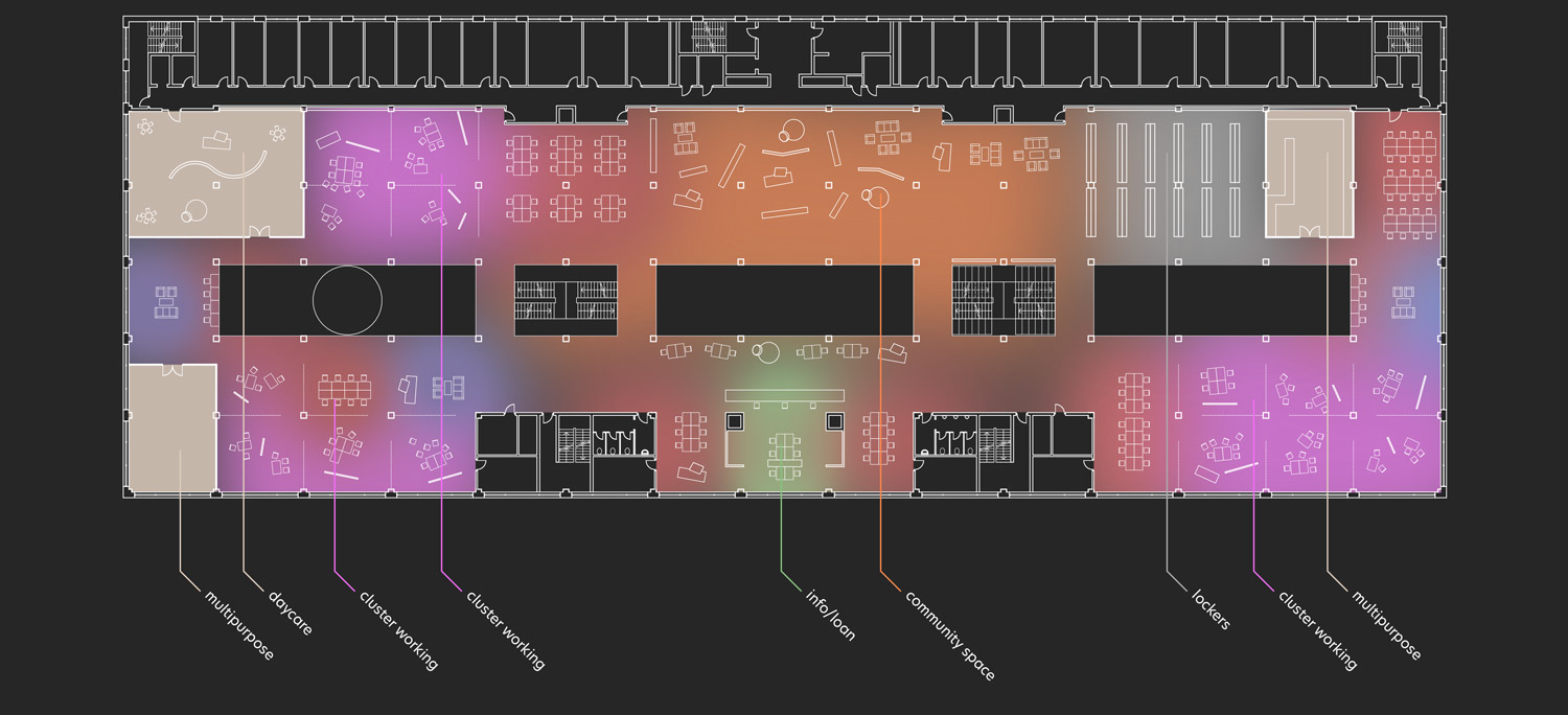 First-floor plan of the Ideathek